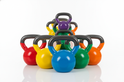 colorful kettlebells 